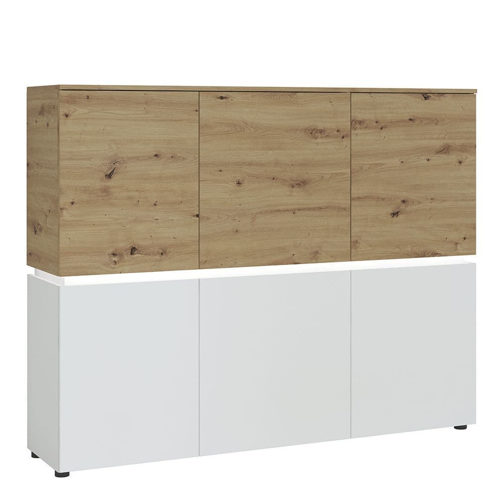 Nirvana Bright 6 door cabinet (including LED lighting) in White and Oak
